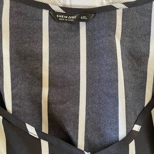 SHEIN Curve Black and White Striped romper plus size
